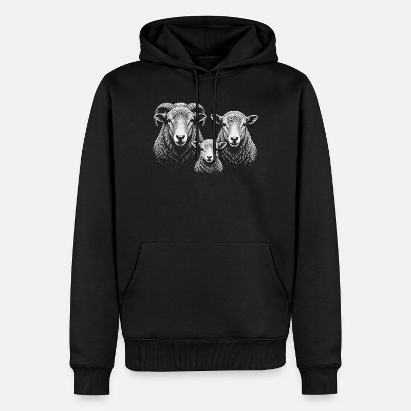 Schafe - Männer Premium Bio Hoodie - Schwarz