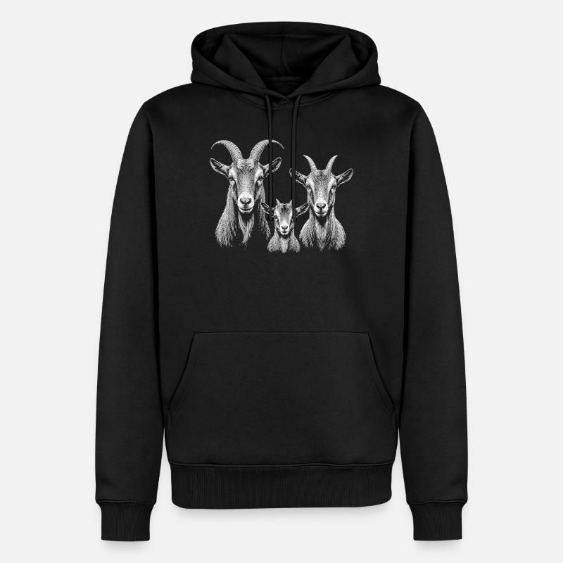 Ziege - Männer Premium Bio Hoodie - Schwarz
