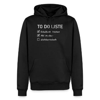 Abitur Sprüch - to do liste - Männer Premium Bio Hoodie - Schwarz - Vorne - Nico (187cm)