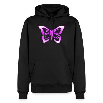 Papillon - Sweat à capuche Premium bio Homme - noir - Devant - Nico (187cm)