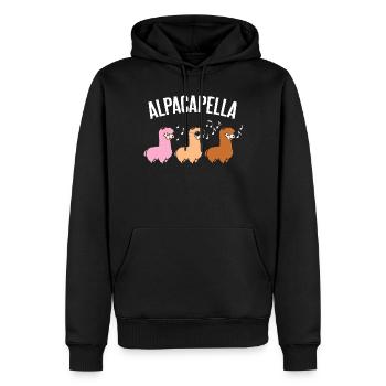 Alpacapella  - Men’s Premium Organic Hoodie - black - Front - Nico (187cm)