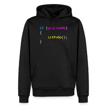 if (youLoveMe) { LetMeGo(); } C# Code - Männer Premium Bio Hoodie - Schwarz - Vorne - Nico (187cm)