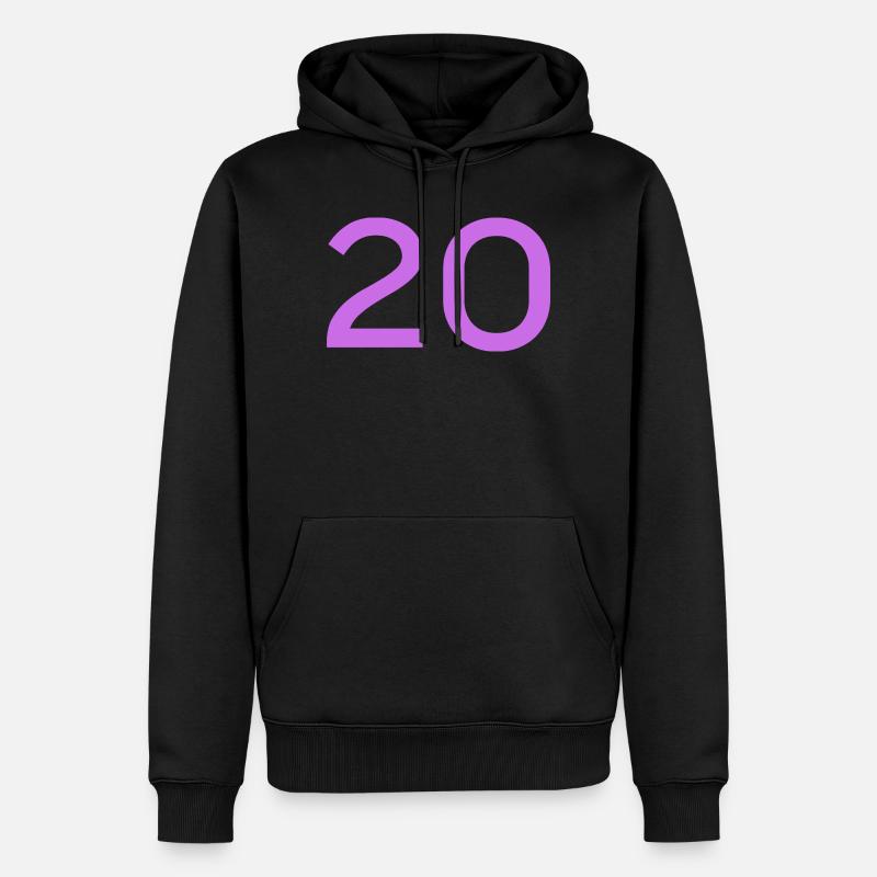 20 - Männer Premium Bio Hoodie - Schwarz
