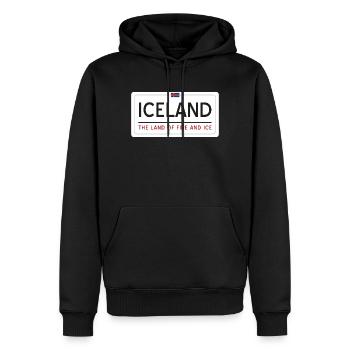 Island-Zeichen - Männer Premium Bio Hoodie - Schwarz - Vorne - Nico (187cm)