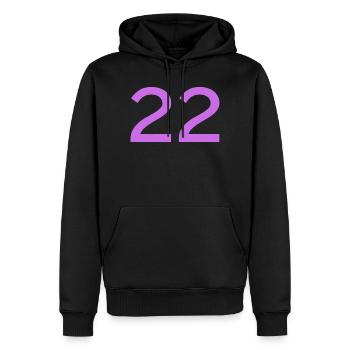 22 - Men’s Premium Organic Hoodie - black - Front - Nico (187cm)