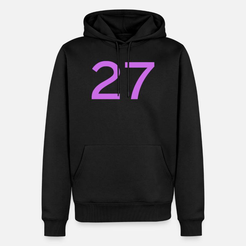 27 - Sweat à capuche Premium bio Homme - noir