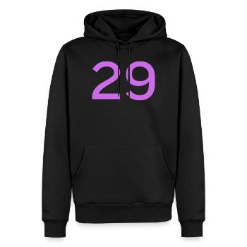 29 - Sweat à capuche Premium bio Homme - noir - Devant - Nico (187cm)