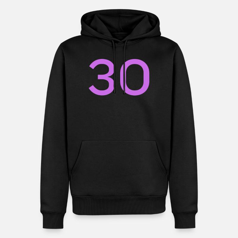 30 - Sweat à capuche Premium bio Homme - noir