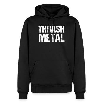 Typographie du thrash metal grunge - Sweat à capuche Premium bio Homme - noir - Devant - Nico (187cm)