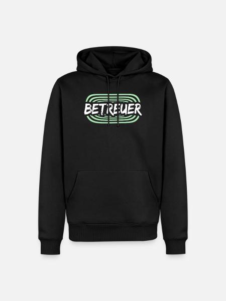 Betreuer Logo Schriftzug - Männer Premium Bio Hoodie - Schwarz
