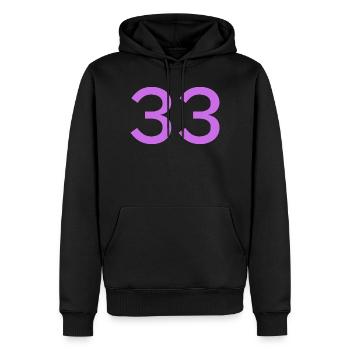 33 - Männer Premium Bio Hoodie - Schwarz - Vorne - Nico (187cm)