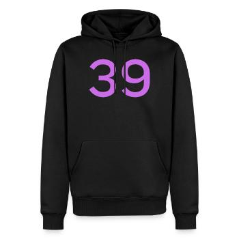 39 - Männer Premium Bio Hoodie - Schwarz - Vorne - Nico (187cm)