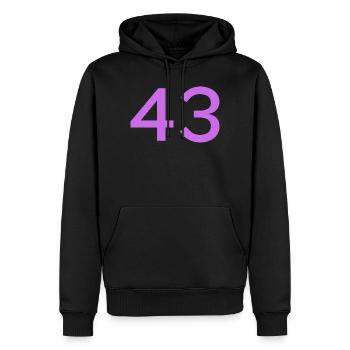 43 - Sweat à capuche Premium bio Homme - noir - Devant - Nico (187cm)