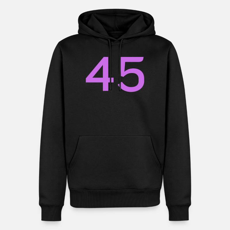 45 - Sweat à capuche Premium bio Homme - noir