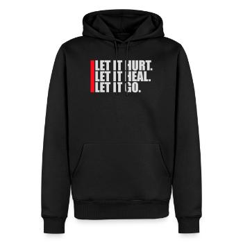 Let It Hurt Let It Heal Let It Go Inspirierend - Männer Premium Bio Hoodie - Schwarz - Vorne - Nico (187cm)