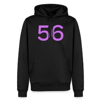 56 - Männer Premium Bio Hoodie - Schwarz - Vorne - Nico (187cm)