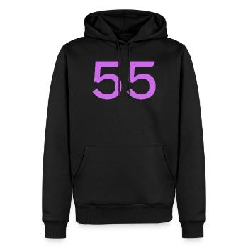 55 - Männer Premium Bio Hoodie - Schwarz - Vorne - Nico (187cm)