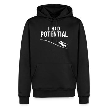 I had potential – slide humor - Men’s Premium Organic Hoodie - black - Front - Nico (187cm)