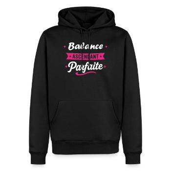 Balance Ascendant Parfaite - Sweat à capuche Premium bio Homme - noir - Devant - Nico (187cm)