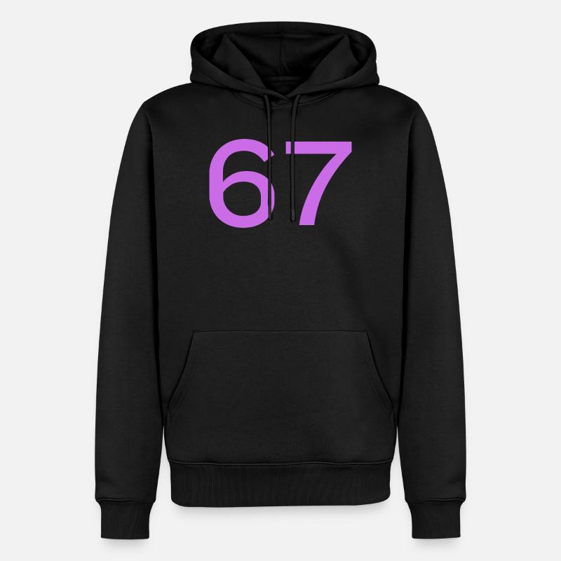 67 - Sweat à capuche Premium bio Homme - noir