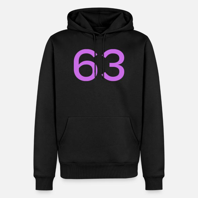 63 - Männer Premium Bio Hoodie - Schwarz