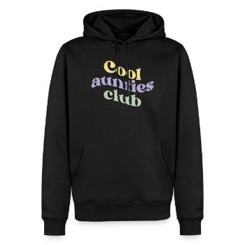 Club des tantes - Sweat à capuche Premium bio Homme - noir - Devant - Nico (187cm)