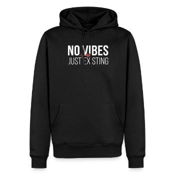 No Vibes - Männer Premium Bio Hoodie - Schwarz - Vorne - Nico (187cm)