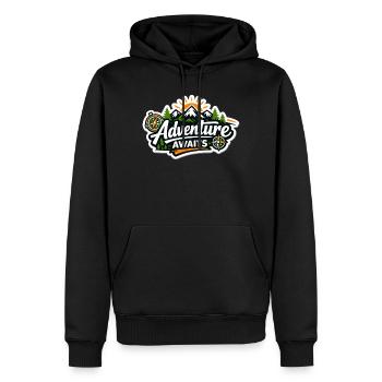 L’aventure attend – Boussole de la forêt de montagne - Sweat à capuche Premium bio Homme - noir - Devant - Nico (187cm)