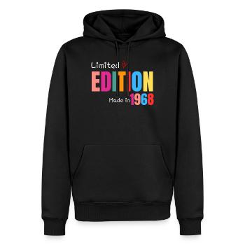 Limited edition Made in 1968 - Sweat à capuche Premium bio Homme - noir - Devant - Nico (187cm)