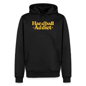 Süchtig nach Handball - Männer Premium Bio Hoodie - Schwarz - Vorne - Nico (187cm)