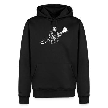 Lacrosse Torwart - Männer Premium Bio Hoodie - Schwarz - Vorne - Nico (187cm)