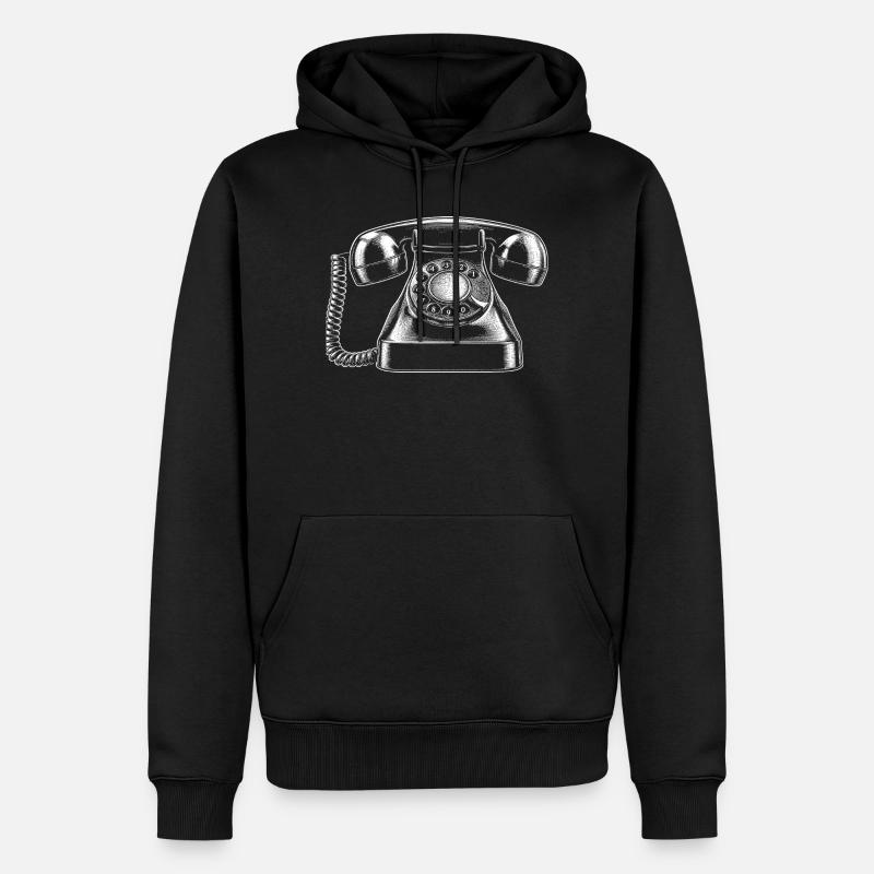 Telefon - Männer Premium Bio Hoodie - Schwarz