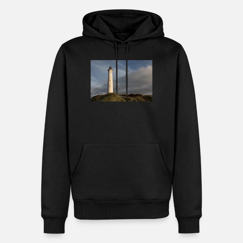 Phare de Lingvig Fyr Ringkøbing Danemark - Sweat à capuche Premium bio Homme - noir