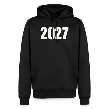 2027_zahl- - Sweat à capuche Premium bio Homme - noir - Devant - Nico (187cm)
