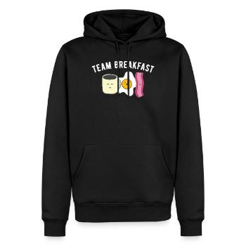 Team Frühstückscrew - Männer Premium Bio Hoodie - Schwarz - Vorne - Nico (187cm)