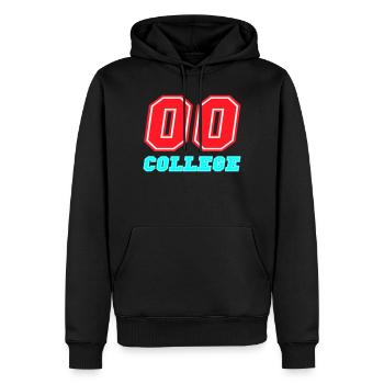 00 College Neon-Emblem - Männer Premium Bio Hoodie - Schwarz - Vorne - Nico (187cm)