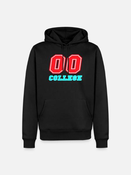 00 College Neon Emblem - Men’s Premium Organic Hoodie - black