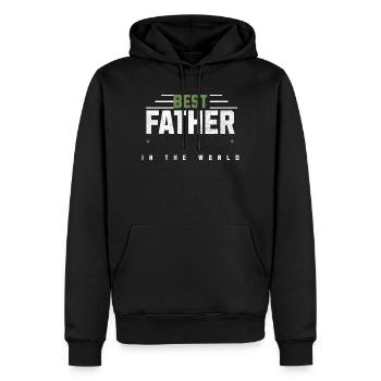 Meilleur papa du monde - Sweat à capuche Premium bio Homme - noir - Devant - Nico (187cm)