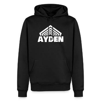 Jungenname Ayden - Männer Premium Bio Hoodie - Schwarz - Vorne - Nico (187cm)