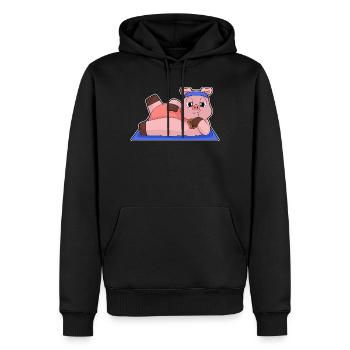 Gymnastique de fitness Yoga des cochons - Sweat à capuche Premium bio Homme - noir - Devant - Nico (187cm)
