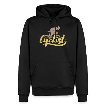 Road Cyclist Vintage Cyclist Grunge Design - Sweat à capuche Premium bio Homme - noir - Devant - Nico (187cm)