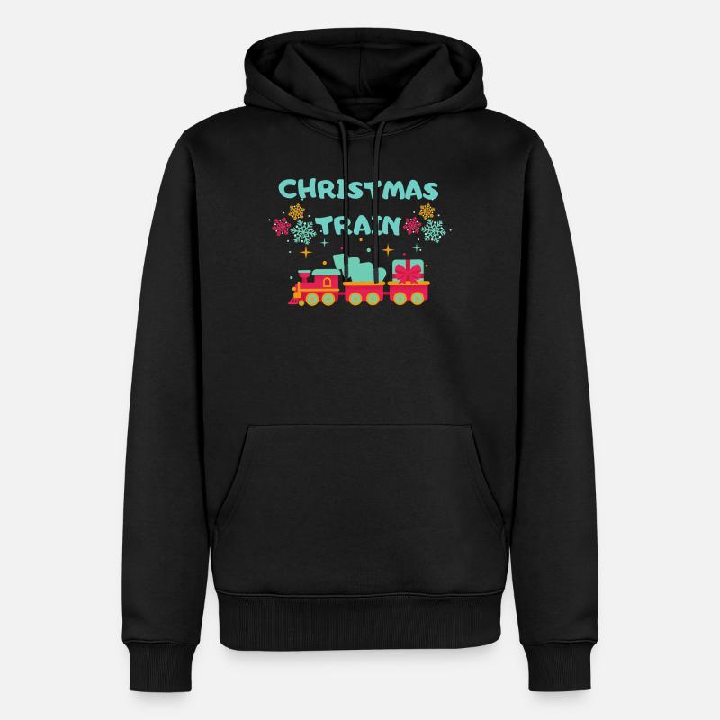 Christmas Train - Männer Premium Bio Hoodie - Schwarz