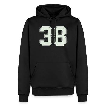 38- - Sweat à capuche Premium bio Homme - noir - Devant - Nico (187cm)