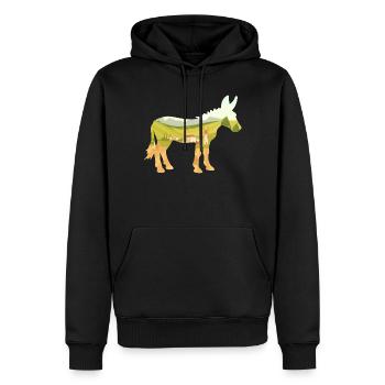 Donkey Village Farmer - Men’s Premium Organic Hoodie - black - Front - Nico (187cm)