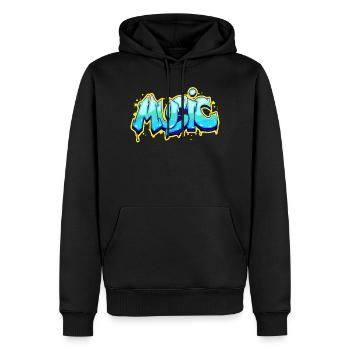 Musique - Sweat à capuche Premium bio Homme - noir - Devant - Nico (187cm)
