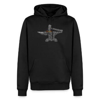 forgeron - Sweat à capuche Premium bio Homme - noir - Devant - Nico (187cm)