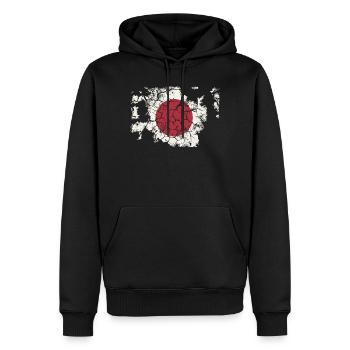 Drapeau japonais - Vintage - Sweat à capuche Premium bio Homme - noir - Devant - Nico (187cm)