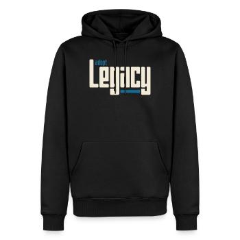 Adopt Legacy Retro Typografie - Männer Premium Bio Hoodie - Schwarz - Vorne - Nico (187cm)