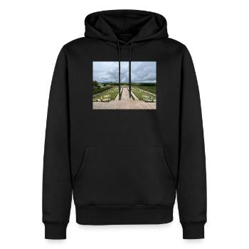 Jardin français du Château de Chambord - Sweat à capuche Premium bio Homme - noir - Devant - Nico (187cm)