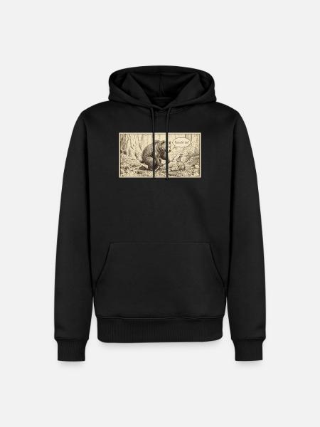 Waldgespräch: Bär und Hase - Männer Premium Bio Hoodie - Schwarz